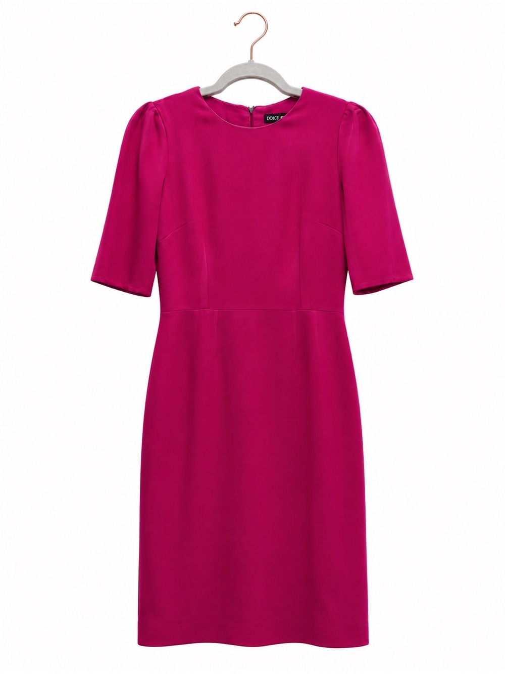 Dolce & Gabbana Pink Cady Fitted Dress Silk Lined IT 40 $1695